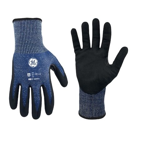 Ge Coated Gloves, Foam Nitrile, Blue, L 1 PR GG224XLC